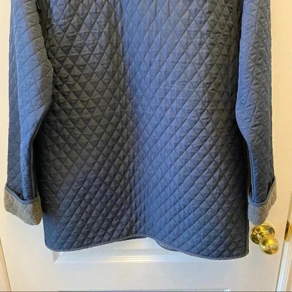 Vintage Quilted Barn Jacket Utility Chore Coat Reversible Blue Grey Small - Picture 11 of 16